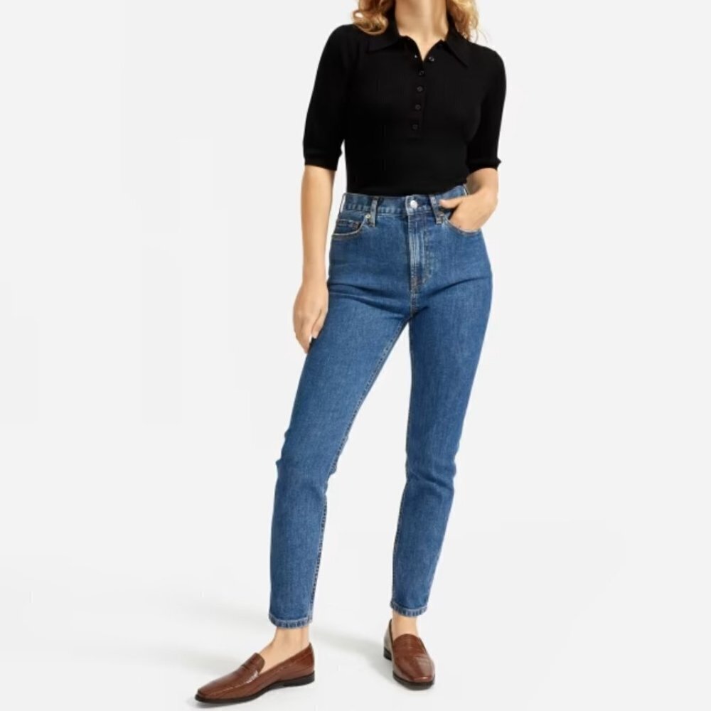 Everlane The High-Rise Skinny Jean Medium Wash High Waisted Blue Denim Size 27R